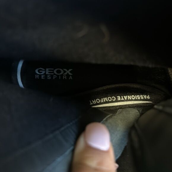 Geox Eleana Woman Black Leather Ankle Boot Size 8 - Picture 9 of 10